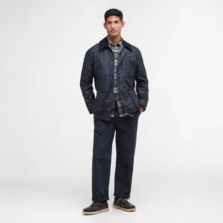 Barbour Ashby Waxed Jacket Navy - Parasol Store