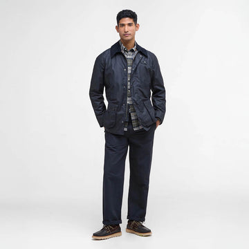 Barbour Ashby Waxed Jacket Navy - Parasol Store