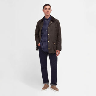 Barbour Ashby Waxed Jacket Olive - Parasol Store