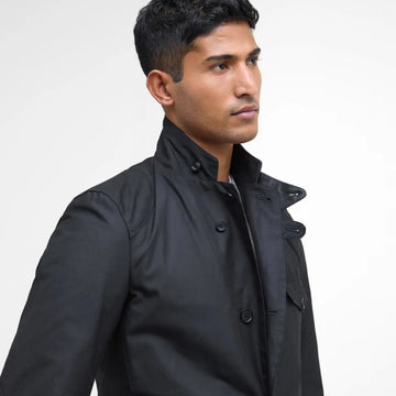 Barbour Beacon Sports Wax Jacket Black - Parasol Store