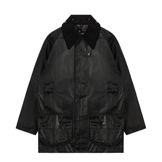 Barbour Beaufort Wax Jacket Black - Parasol Store