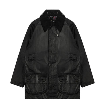 Barbour Beaufort Wax Jacket Black - Parasol Store