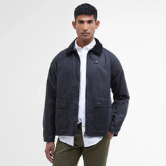 Barbour Bedale Short Waxed Jacket Navy - Parasol Store