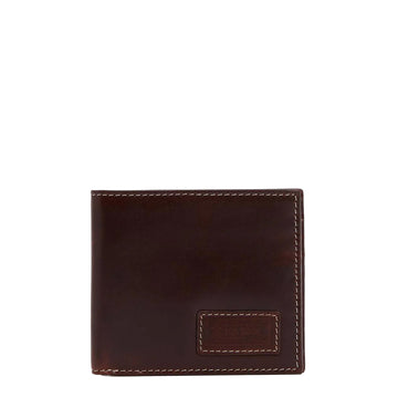 Barbour Bilton Leather Wallet Burnt Chocolate Brown