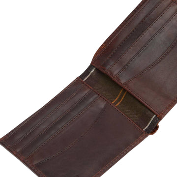 Barbour Bilton Leather Wallet Burnt Chocolate Brown