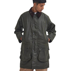 Barbour Border Waxed Jacket Archive Olive - Parasol Store