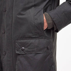 Barbour Border Waxed Jacket Sage - Parasol Store