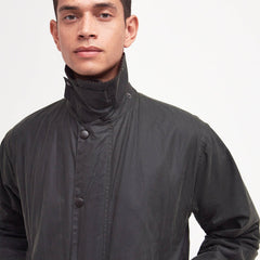 Barbour Border Waxed Jacket Sage - Parasol Store