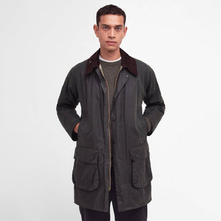 Barbour Border Waxed Jacket Sage