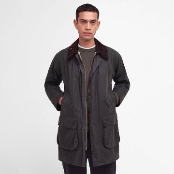 Barbour Border Waxed Jacket Sage