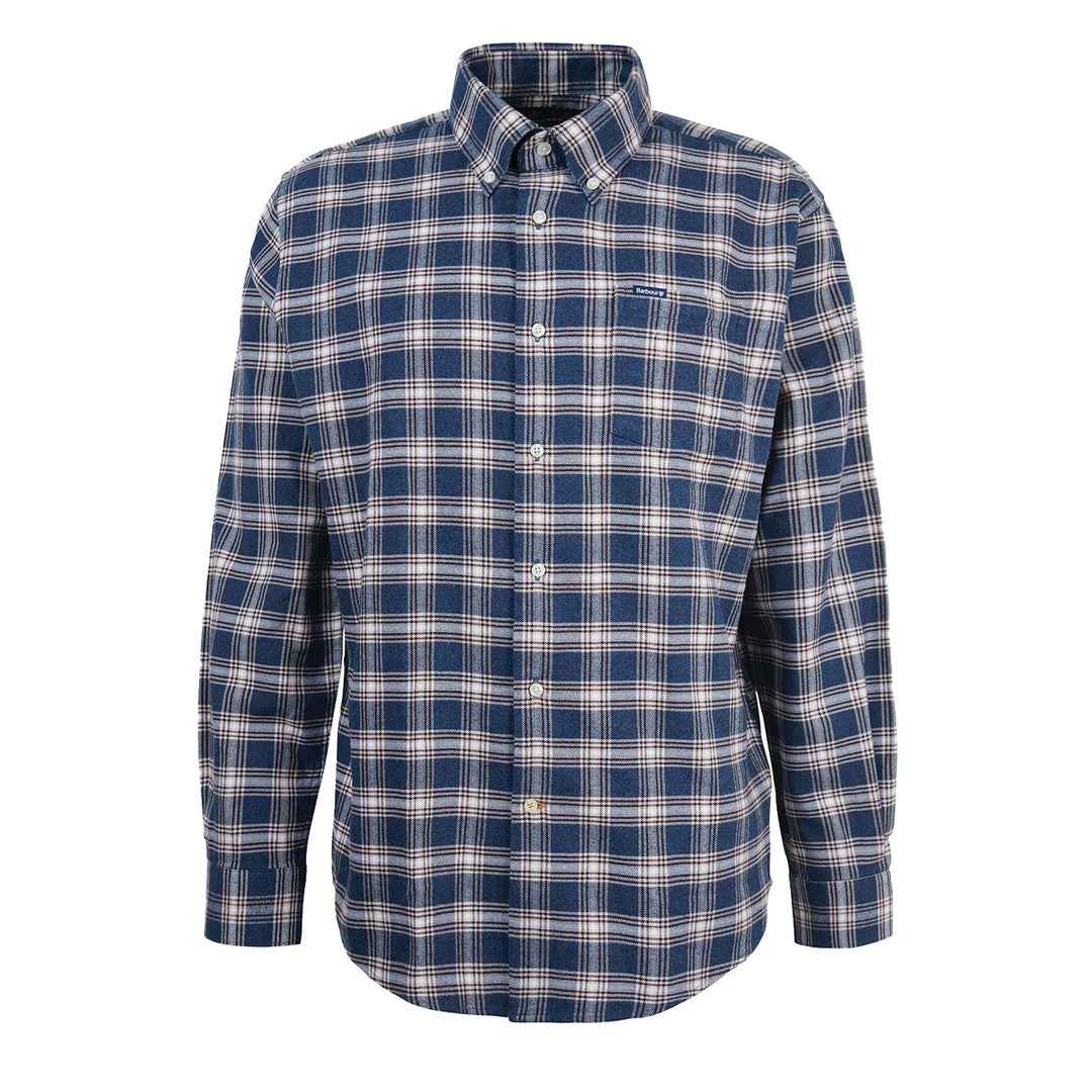 Barbour Bowburn Regular Checked Shirt Navy Marl - Parasol Store