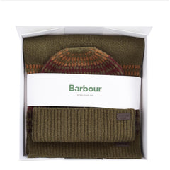 Barbour Branton Beanie & Scarf Gift Set Army Green - Parasol Store