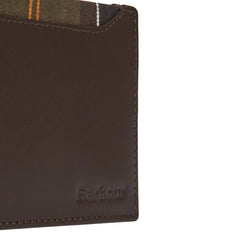 Barbour Brodick Leather/Tartan Billfold Wallet Brown / Classic