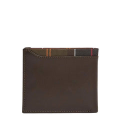 Barbour Brodick Leather/Tartan Billfold Wallet Brown / Classic