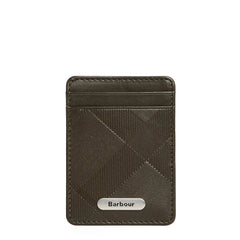 Barbour Brunton Leather Card Holder Dark Olive