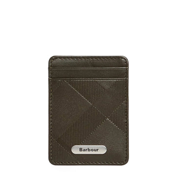 Barbour Brunton Leather Card Holder Dark Olive