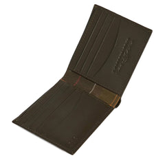 Barbour Brunton Leather Wallet Dark Olive