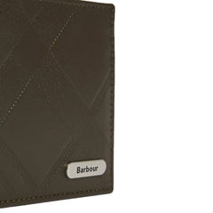 Barbour Brunton Leather Wallet Dark Olive