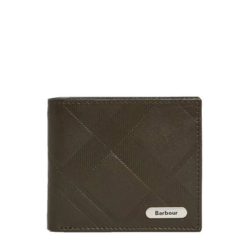 Barbour Brunton Leather Wallet Dark Olive