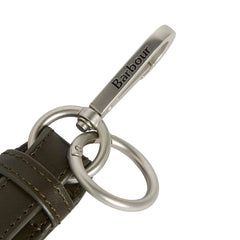 Barbour Brunton Leather Wallet & Key Fob Gift Set Dark Olive