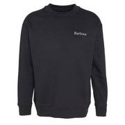 Barbour Brushed Nicholas OS Crew Neck Sweatshirt Black - Parasol Store