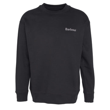Barbour Brushed Nicholas OS Crew Neck Sweatshirt Black - Parasol Store