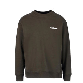 Barbour Brushed Nicholas OS Crew Neck Sweatshirt Sage - Parasol Store