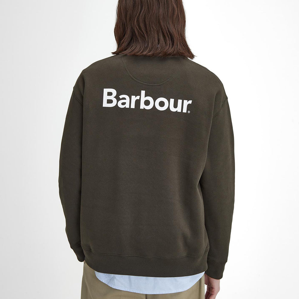 Barbour Brushed Nicholas OS Crew Neck Sweatshirt Sage - Parasol Store