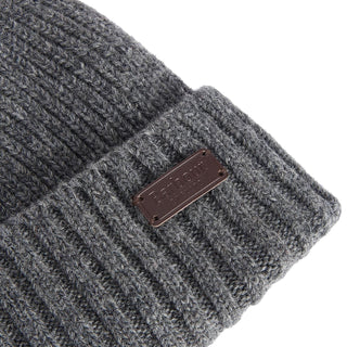 Barbour Carlton Beanie Hat Grey - Parasol Store