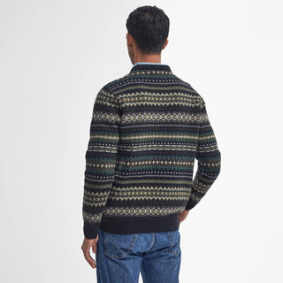 Barbour Case Fair Isle Crew Neck Sweater Black Marl - Parasol Store