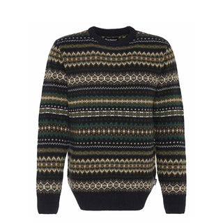 Barbour Case Fair Isle Crew Neck Sweater Black Marl - Parasol Store