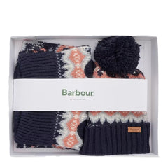 Barbour Case Fair Isle Dog Gift Set Pink/Navy - Parasol Store