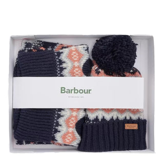 Barbour Case Fair Isle Dog Gift Set Pink/Navy - Parasol Store