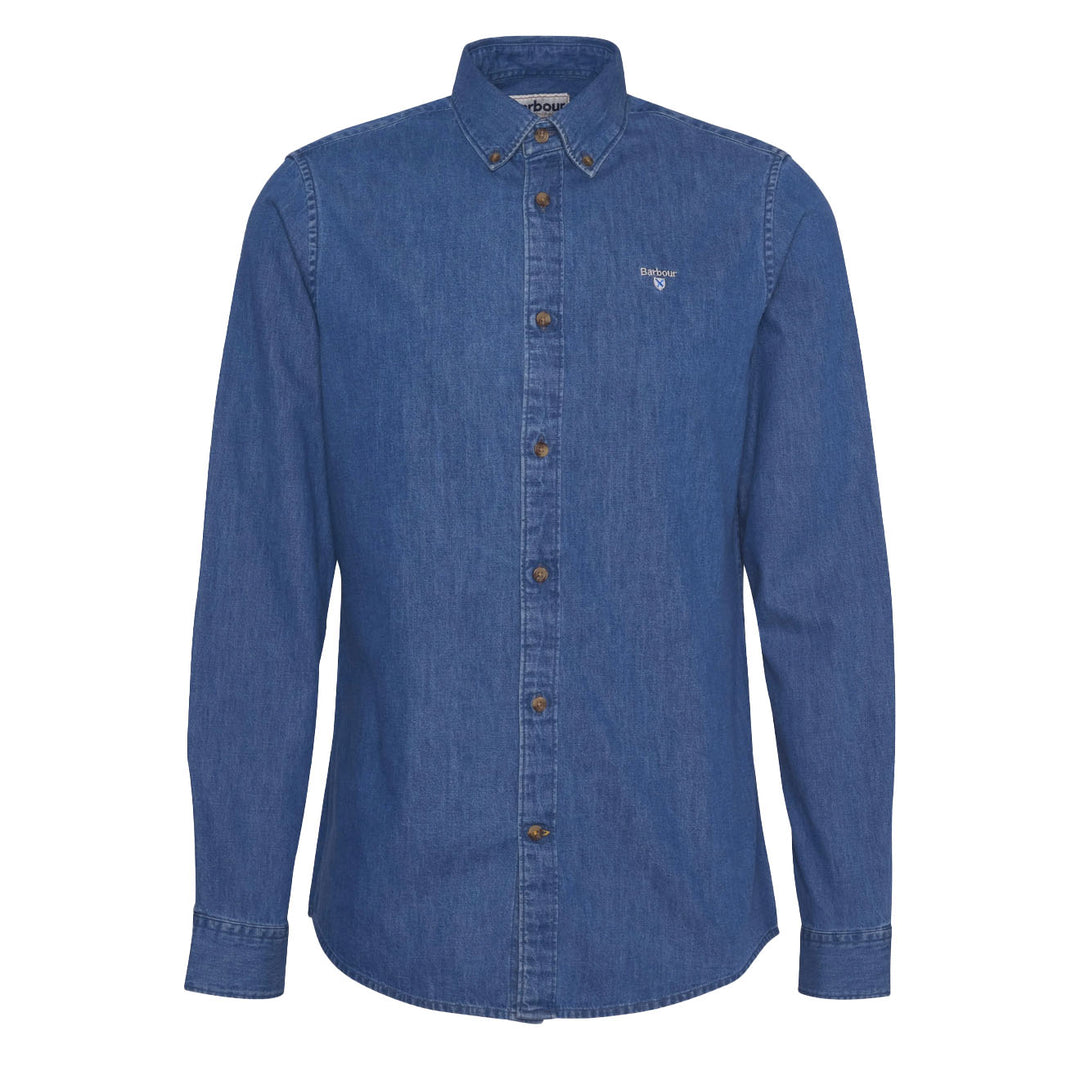 Barbour Chambray Crest Tailored Fit Shirt Chambray - Parasol Store