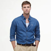 Barbour Chambray Crest Tailored Fit Shirt Chambray - Parasol Store