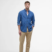 Barbour Chambray Crest Tailored Fit Shirt Chambray - Parasol Store