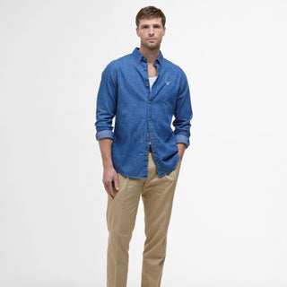 Barbour Chambray Crest Tailored Fit Shirt Chambray - Parasol Store