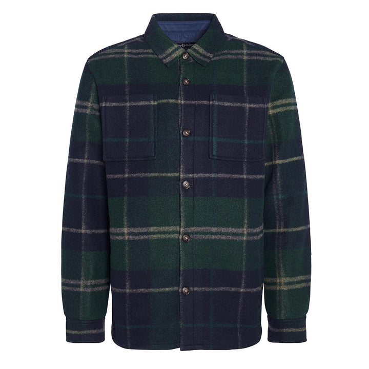 Barbour Chapter Tailored Check Overshirt Green Loch Tartan - Parasol Store