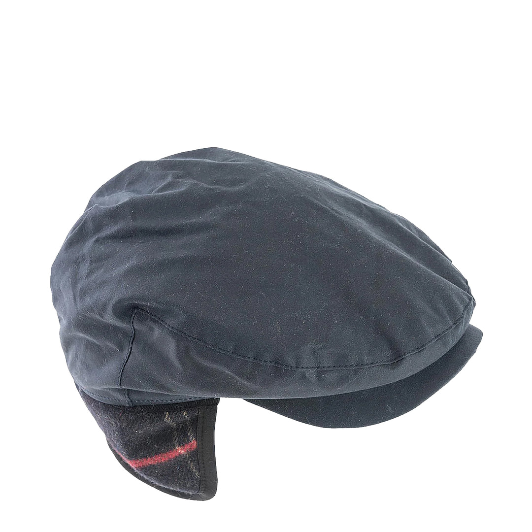 Barbour Cheviot Wax Flat Cap Navy - Parasol Store