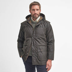 Barbour Classic Durham Waxed Jacket Olive - Parasol Store