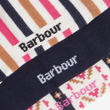 Barbour Claudia Fairisle Sock Gift Set Navy / Pink Mix Barbour