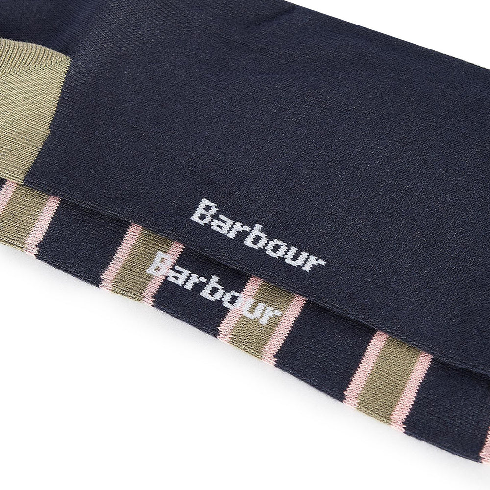 Barbour Colour Block Socks Gift Set Navy / Olive / Pink - Parasol Store
