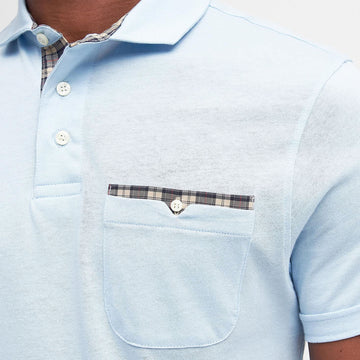 Barbour Corpatch Polo Shirt Sky - Parasol Store