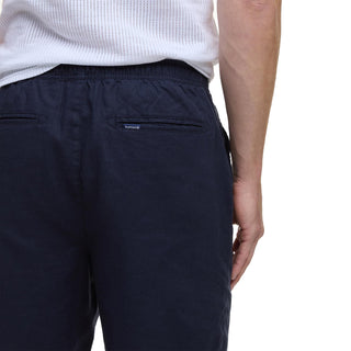 Barbour Cotton Linen Relaxed Short Navy - Parasol Store