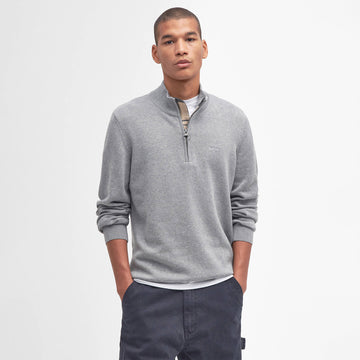 Barbour Cotton Quarter - Zip Jumper Grey Marl