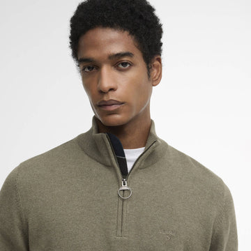 Barbour Cotton Quarter - Zip Jumper Smokey Olive
