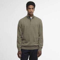 Barbour Cotton Quarter - Zip Jumper Smokey Olive