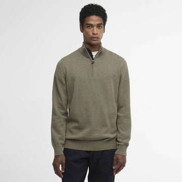 Barbour Cotton Quarter - Zip Jumper Smokey Olive