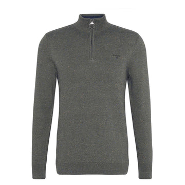 Barbour Cotton Tainsbury Half Zip Sweater Olive
