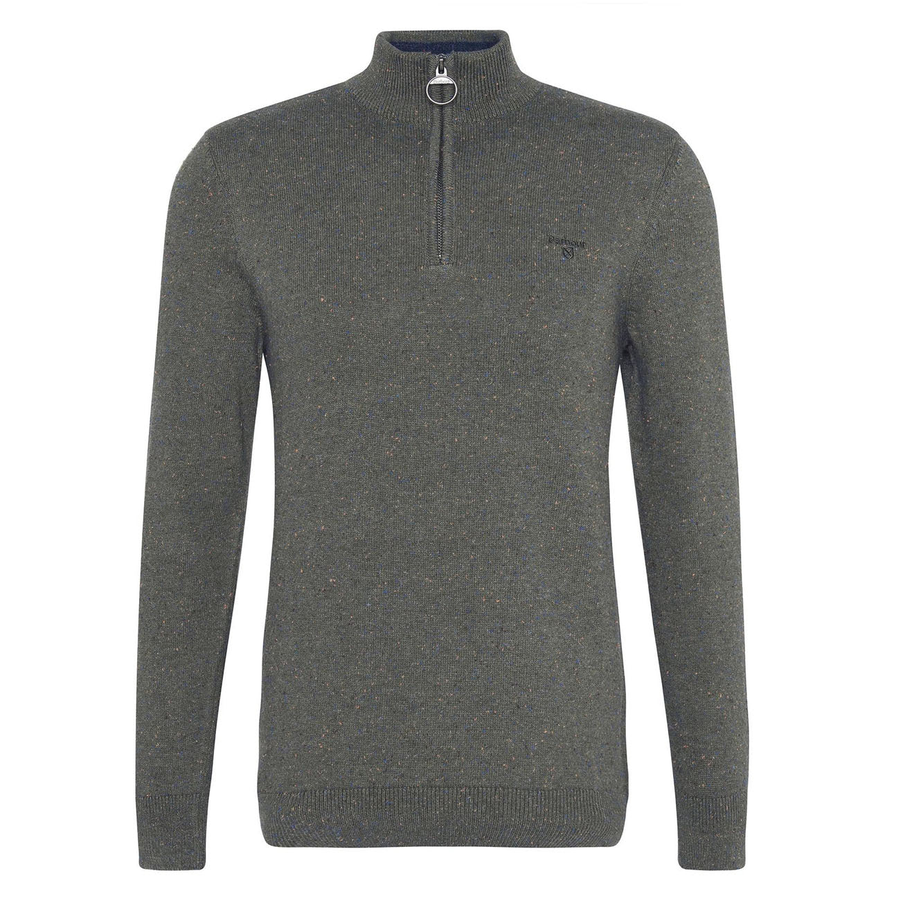 Barbour Cotton Tainsbury Half Zip Sweater Olive - Parasol Store